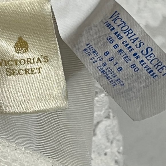 Vintage VICTORIA'S SECRET White Lace And Satin Bridal Lingerie Set. NWOT - Picture 14 of 15